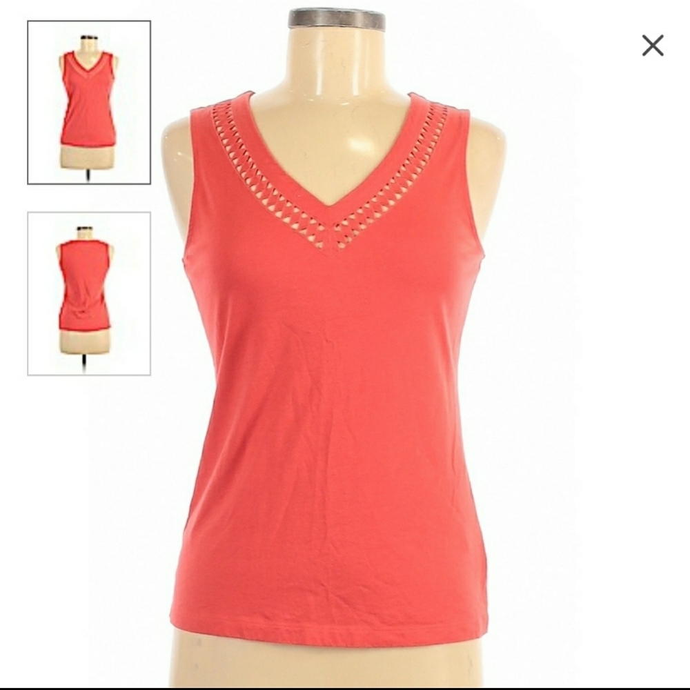 Woman's Pink Designer V Neck Tank Top